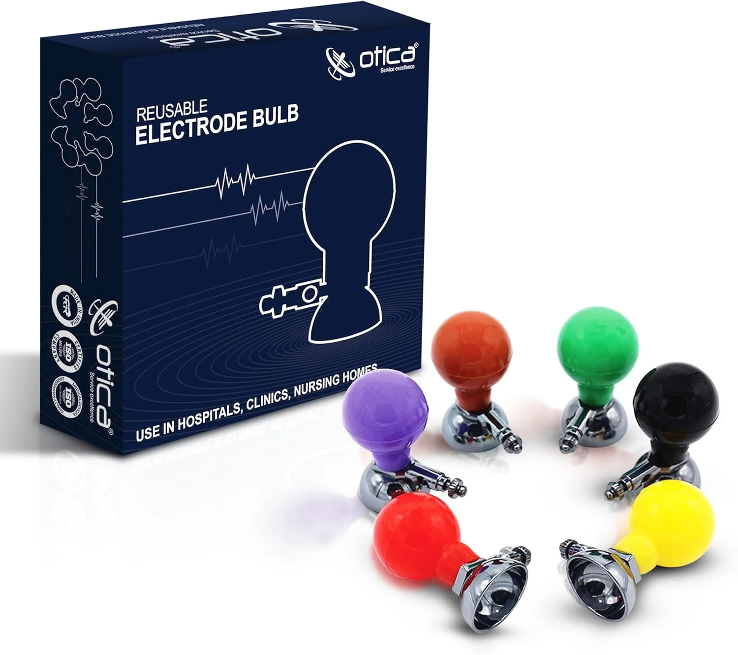 الکترودهای مکشی قفسه سینه دستگاه نوار قلب OTICA، مخصوص بزرگسالان، مجموعه 6 عددی