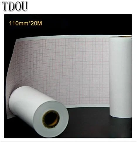 رول کاغذ حرارتی نوار قلب 110mm20M برای دستگاه نوار قلب دیجیتال 12 لید 3/6 کاناله ECG600G کاغذ عایق