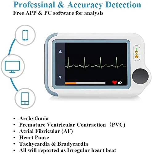 دستگاه نمایشگر نوار قلب قابل حمل LZFuiop با نرم افزار کامپیوتر و قابلیت اتصال به اپلیکیشن، مناسب برای پایش ضربان قلب در منزل به صورت 24 ساعته