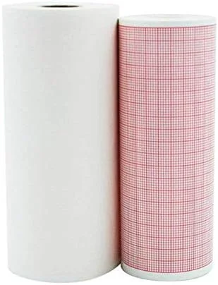 ۱۰ رول کاغذ چاپ نوار قلب ۸۰mm*۲۰m، کاغذ حرارتی نمودار ثبت نوار قلب برای دستگاه نوار قلب ۳ کاناله و مانیتور بیمار، مناسب ECG300G