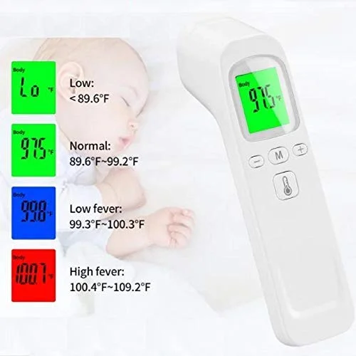 دماسنج الکترونیکی مادون قرمز غیر تماسی، دماسنج دیجیتال با اندازه گیری دقیق و سریع دما برای کودکان، نوزادان، بزرگسالان، مناسب برای منزل، بهداشت و خودرو