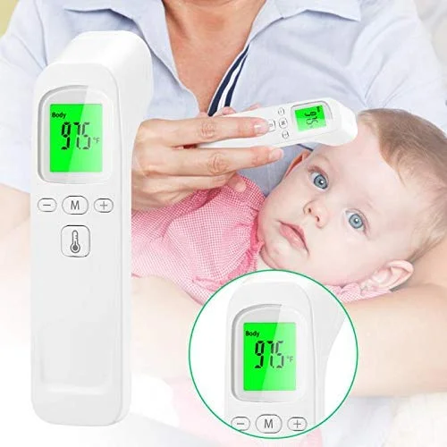 دماسنج الکترونیکی مادون قرمز غیر تماسی، دماسنج دیجیتال با اندازه گیری دقیق و سریع دما برای کودکان، نوزادان، بزرگسالان، مناسب برای منزل، بهداشت و خودرو