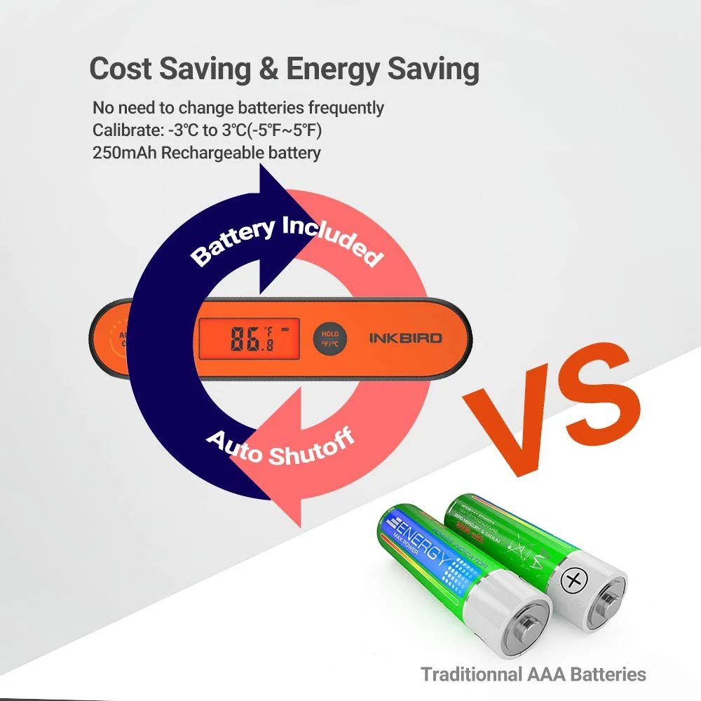 دماسنج گوشت INKBIRD مدل IHT-1P، دماسنج دیجیتال ضد آب و دستی با قابلیت خوانش فوری، دارای آهنربا، نور پس زمینه و کالیبراسیون، خوانش فوق العاده سریع، قابل شارژ برای آشپزی، باربیکیو و گریل دماسنج گوشت INKBIRD مدل IHT-1P، دماسنج دیجیتال ضد آب و دستی با قابلیت خوانش فوری، دارای آهنربا، نور پس زمینه و کالیبراسیون، خوانش فوق العاده سریع، قابل شارژ برای آشپزی، باربیکیو و گریل