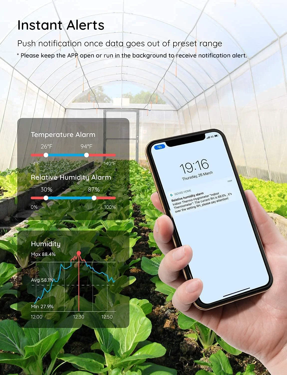 دماسنج و رطوبت سنج دیجیتال بلوتوثی گووی، سنسور دما و رطوبت اتاق با قابلیت نظارت از طریق اپلیکیشن، صفحه نمایش بزرگ LCD، هشدارهای اعلان، ذخیره سازی داده به مدت 2 سال، خاکستری دماسنج و رطوبت سنج دیجیتال بلوتوثی گووی، سنسور دما و رطوبت اتاق با قابلیت نظارت از طریق اپلیکیشن، صفحه نمایش بزرگ LCD، هشدارهای اعلان، ذخیره سازی داده به مدت 2 سال، خاکستری