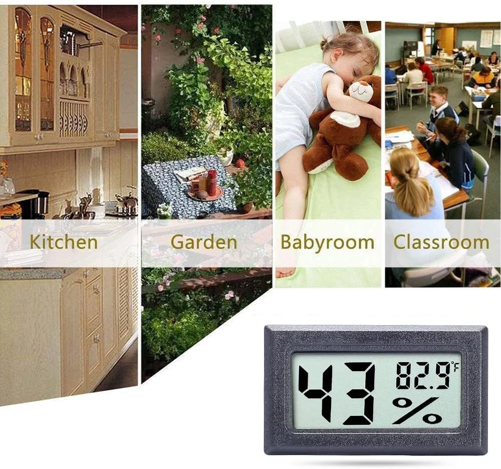 رطوبت سنج و دماسنج دیجیتال کوچک Goabroa، مانیتور سنجش رطوبت داخلی با سنسور دماسنج فارنهایت (℉)، مشکی رطوبت سنج و دماسنج دیجیتال کوچک Goabroa، مانیتور سنجش رطوبت داخلی با سنسور دماسنج فارنهایت (℉)، مشکی