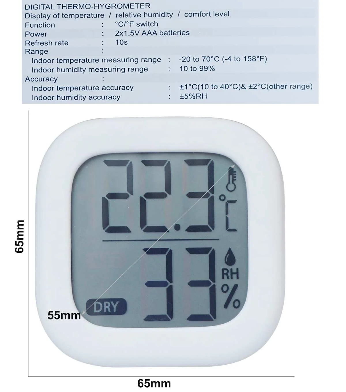 رطوبت سنج دیجیتال، دماسنج داخلی، رطوبت سنج، دماسنج اتاق، مانیتور دما و رطوبت برای خانه، اتاق خواب، اتاق کودک، دفتر، گلخانه، انبار (سفید مایل به کرم) رطوبت سنج دیجیتال، دماسنج داخلی، رطوبت سنج، دماسنج اتاق، مانیتور دما و رطوبت برای خانه، اتاق خواب، اتاق کودک، دفتر، گلخانه، انبار (سفید مایل به کرم)