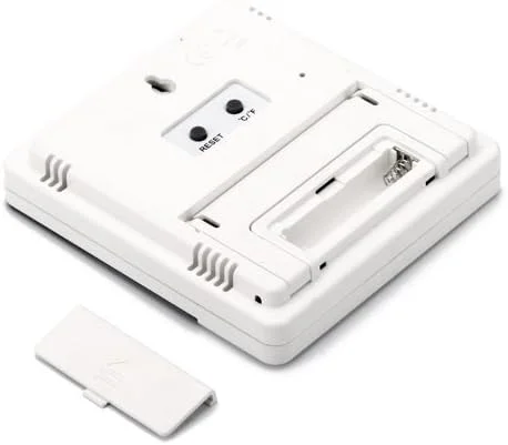 دماسنج و رطوبت سنج دیجیتال LCD سفید رنگ به همراه ساعت دماسنج و رطوبت سنج دیجیتال LCD سفید رنگ به همراه ساعت