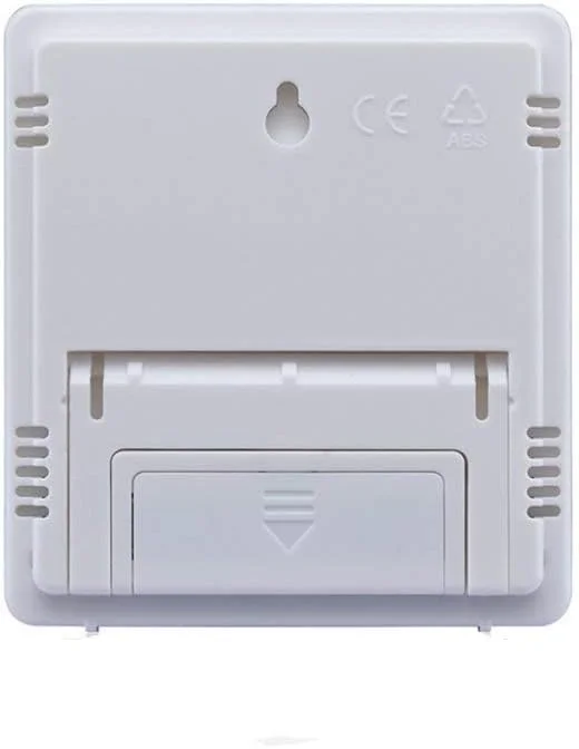 دماسنج و رطوبت سنج دیجیتال LCD سفید رنگ به همراه ساعت دماسنج و رطوبت سنج دیجیتال LCD سفید رنگ به همراه ساعت