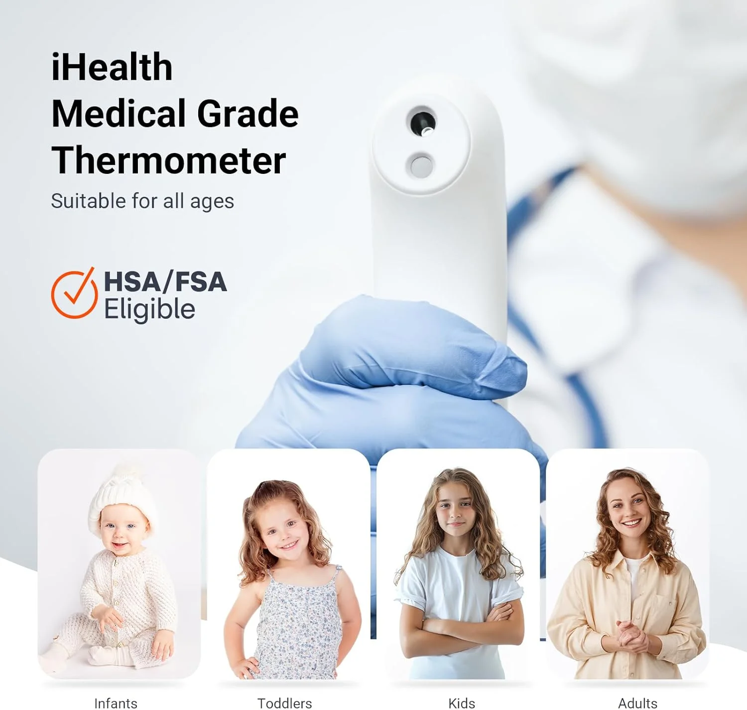 دماسنج پیشانی بدون تماس iHealth، دماسنج مادون قرمز دیجیتال برای بزرگسالان و کودکان، دماسنج کودک بدون تماس، 3 حسگر فوق حساس، ارقام LED بزرگ، بازخورد لرزش بی صدا، بدون تماس دماسنج پیشانی بدون تماس iHealth، دماسنج مادون قرمز دیجیتال برای بزرگسالان و کودکان، دماسنج کودک بدون تماس، 3 حسگر فوق حساس، ارقام LED بزرگ، بازخورد لرزش بی صدا، بدون تماس