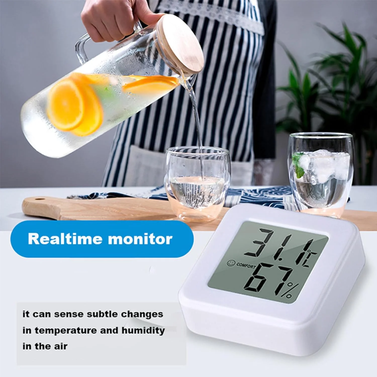 دماسنج و رطوبت سنج دیجیتال UanTii، سنجش دما و رطوبت داخل اتاق، ایستگاه هواشناسی (1) دماسنج و رطوبت سنج دیجیتال UanTii، سنجش دما و رطوبت داخل اتاق، ایستگاه هواشناسی (1)