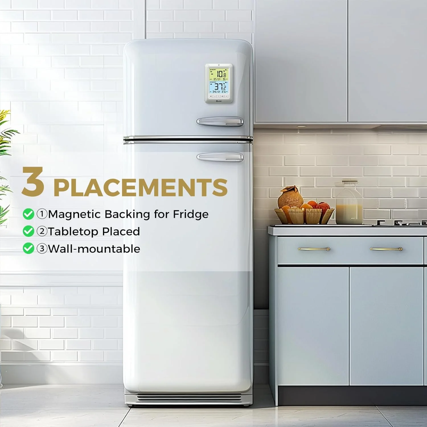 دماسنج یخچال با آلارم، دماسنج دیجیتال بی سیم فریزر و یخچال، ثبت حداکثر و حداقل دما با گزینه های مغناطیسی و پایه برای رستوران خانگی دماسنج یخچال با آلارم، دماسنج دیجیتال بی سیم فریزر و یخچال، ثبت حداکثر و حداقل دما با گزینه های مغناطیسی و پایه برای رستوران خانگی