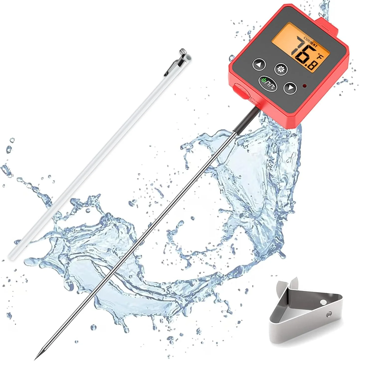 دماسنج دیجیتال ضد آب آبنبات با گیره قابلمه، دماسنج پخت و پز مواد غذایی و گوشت با میله 8 اینچی، دماسنج پخت و پز با قابلیت خواندن فوری، با عملکرد هشدار، سوئیچ ℃/℉ برای آشپزخانه، باربیکیو، و تهیه آبنبات دماسنج دیجیتال ضد آب آبنبات با گیره قابلمه، دماسنج پخت و پز مواد غذایی و گوشت با میله 8 اینچی، دماسنج پخت و پز با قابلیت خواندن فوری، با عملکرد هشدار، سوئیچ ℃/℉ برای آشپزخانه، باربیکیو، و تهیه آبنبات