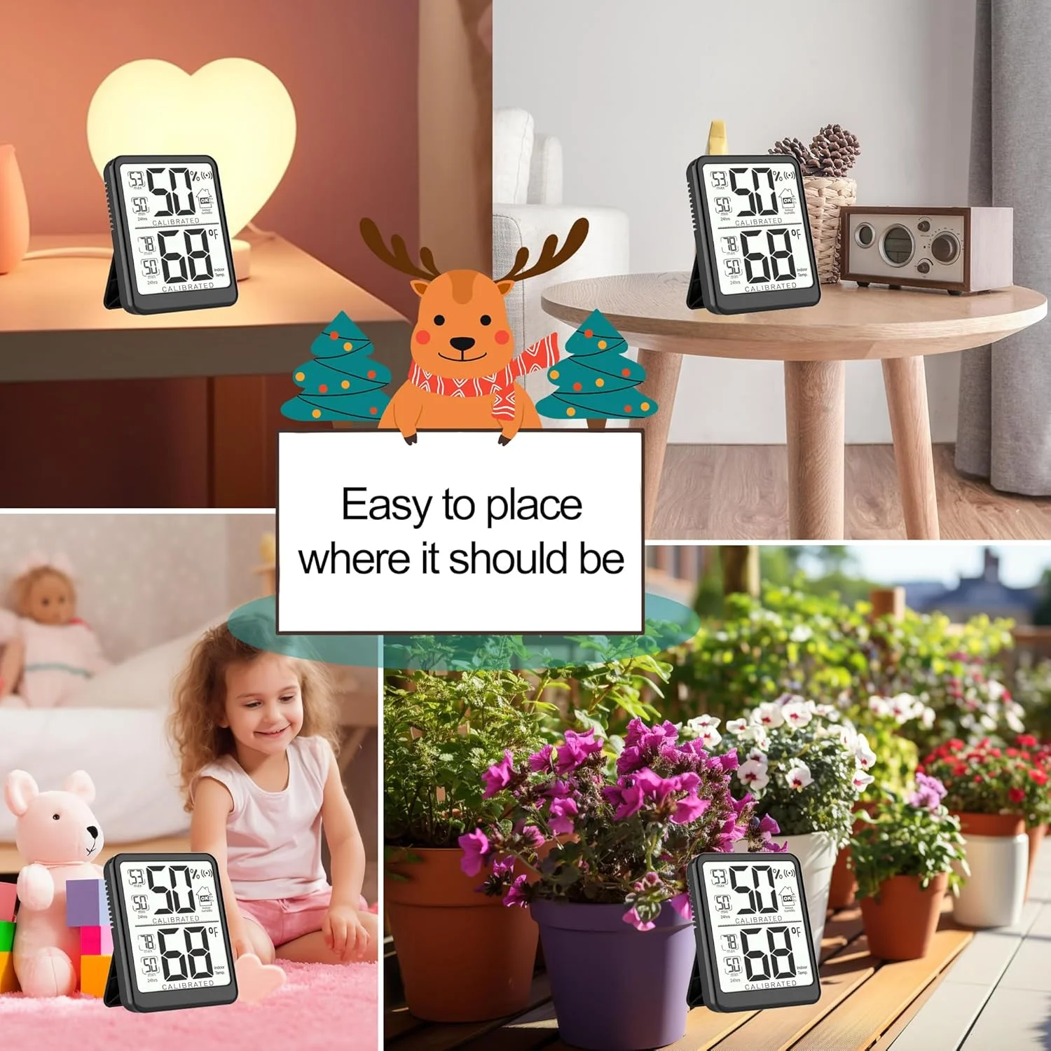 دماسنج داخلی آنتونکی برای خانه، بسته 2 عددی مانیتور دما و رطوبت دیجیتال، رطوبت سنج داخلی، سنجش رطوبت برای اتاق کودک، دفتر، تراریوم، انکوباتور، گلخانه