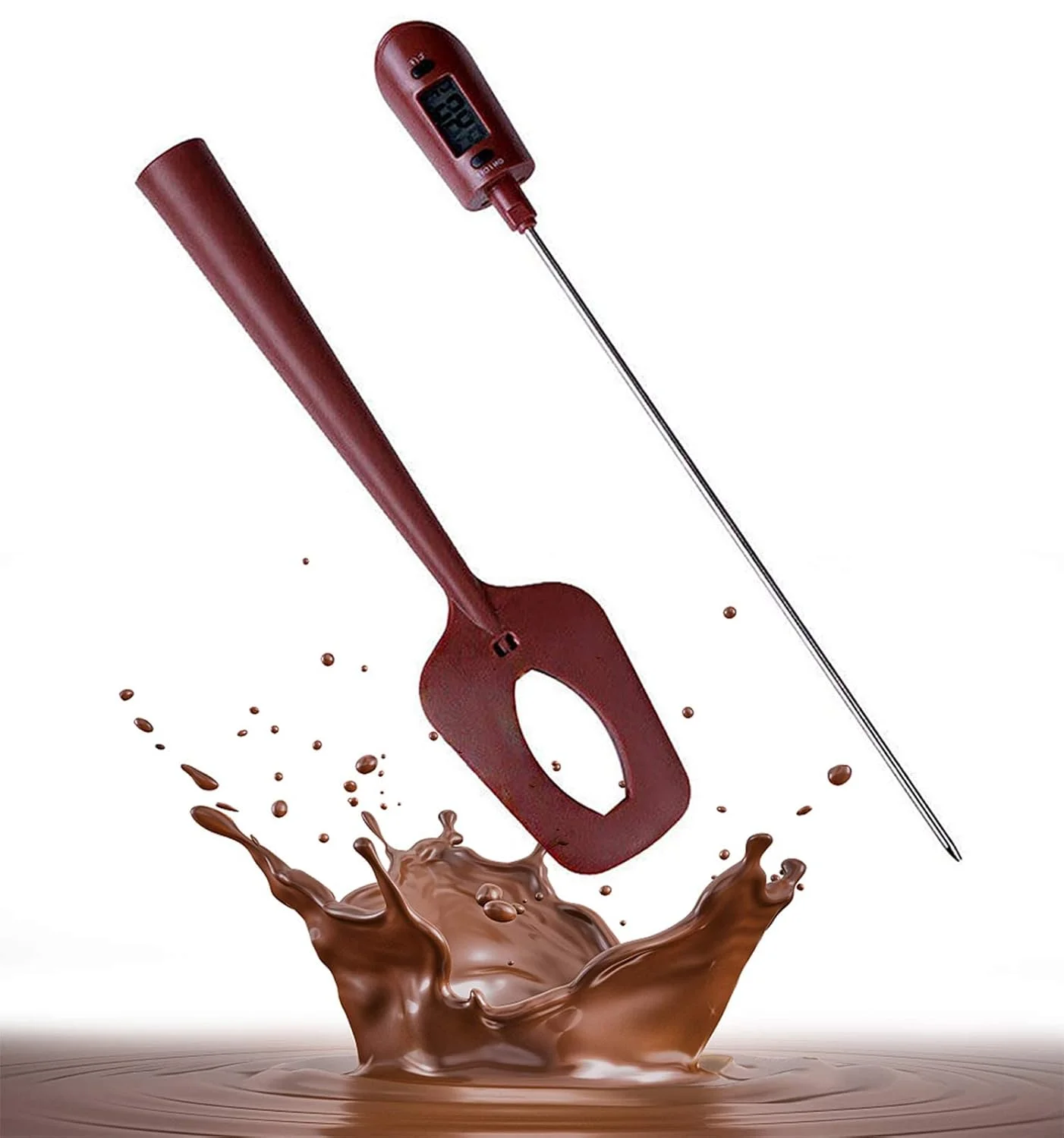 دماسنج دیجیتالی سیلیکونی KASTWAVE، کاردک و همزن حرفه ای و بادوام برای آشپزی، پخت، باربیکیو، شکلات و سس دماسنج دیجیتالی سیلیکونی KASTWAVE، کاردک و همزن حرفه ای و بادوام برای آشپزی، پخت، باربیکیو، شکلات و سس