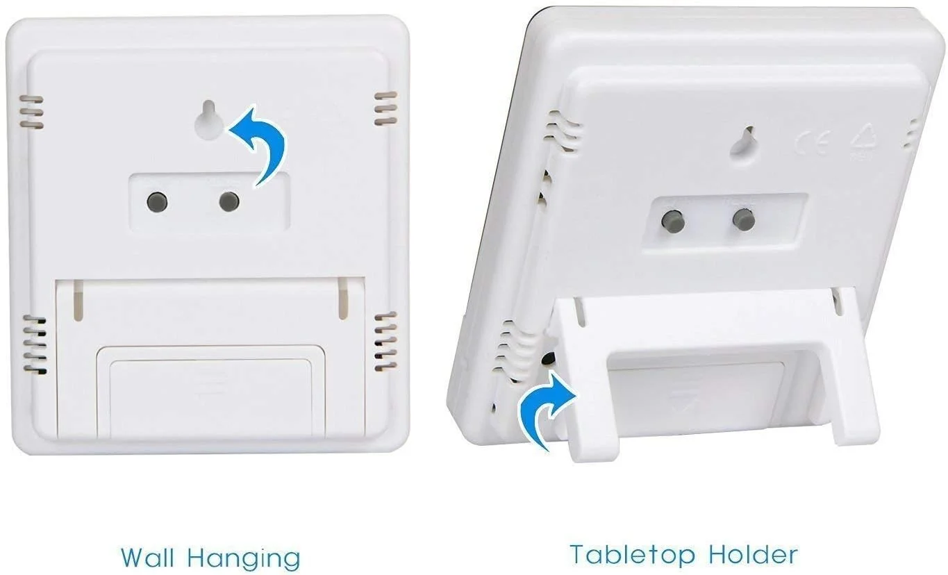 دماسنج و رطوبت سنج دیجیتال LCD سفید رنگ ROYAL POLAR مناسب منزل، اداره، داخل و خارج با قابلیت نمایش ساعت و سنسور تشخیص بدن (مدل A) دماسنج و رطوبت سنج دیجیتال LCD سفید رنگ ROYAL POLAR مناسب منزل، اداره، داخل و خارج با قابلیت نمایش ساعت و سنسور تشخیص بدن (مدل A)