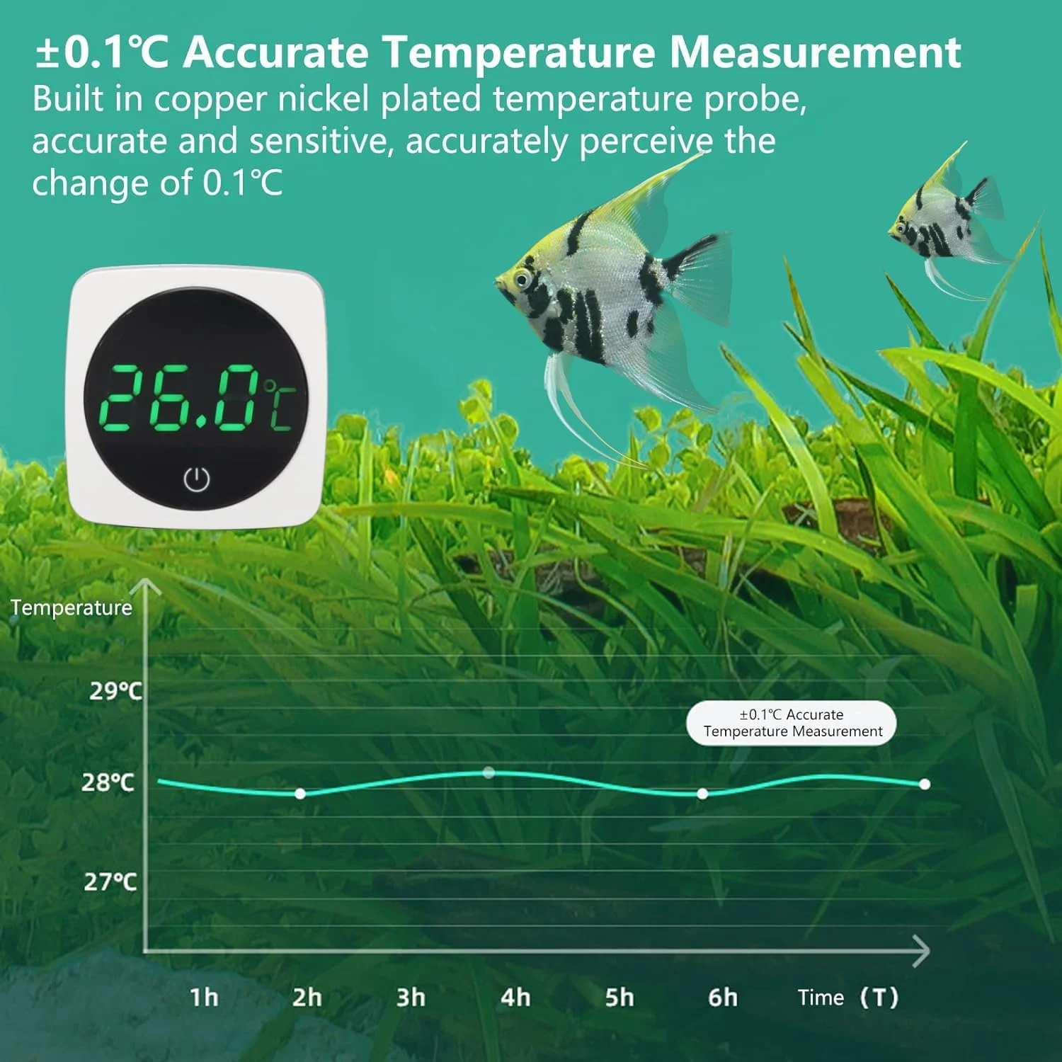 دماسنج دیجیتال آکواریوم Masroo، دماسنج صفحه نمایش LED برای آکواریوم ماهی، دقت بالا تا ±1 درجه سانتیگراد، حالت لمسی و خواب، دماسنج با سنسور دما در پشت برای ماهی و لاک پشت دماسنج دیجیتال آکواریوم Masroo، دماسنج صفحه نمایش LED برای آکواریوم ماهی، دقت بالا تا ±1 درجه سانتیگراد، حالت لمسی و خواب، دماسنج با سنسور دما در پشت برای ماهی و لاک پشت