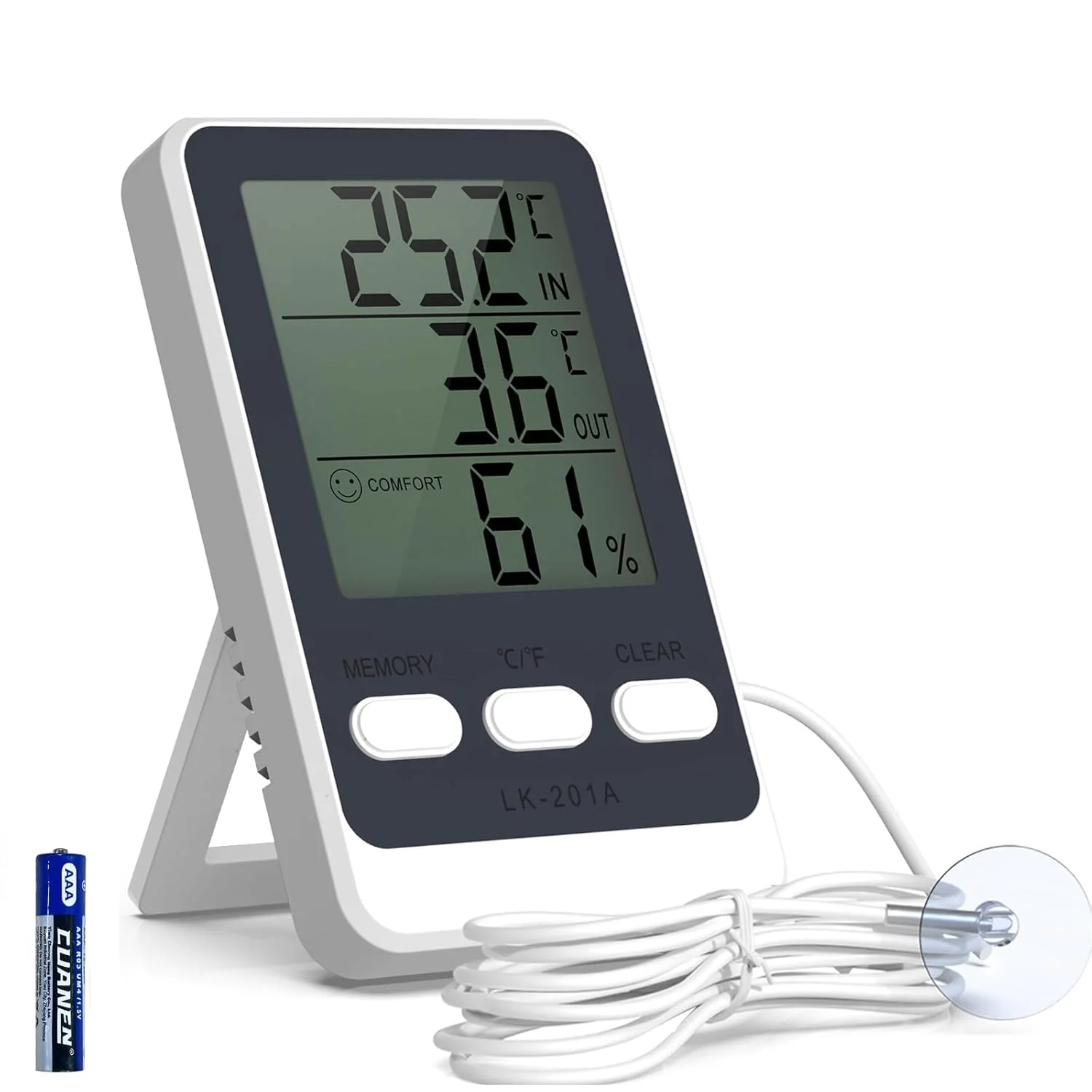 دماسنج دیجیتال یخچال KASTWAVE با حسگر پروب، مانیتور دمای فریزر داخلی و خارجی با صفحه نمایش HD، سوئیچ ℃/℉، ثبت حداقل/حداکثر، نماد آسایش، برای یخچال فریزر آکواریوم دماسنج دیجیتال یخچال KASTWAVE با حسگر پروب، مانیتور دمای فریزر داخلی و خارجی با صفحه نمایش HD، سوئیچ ℃/℉، ثبت حداقل/حداکثر، نماد آسایش، برای یخچال فریزر آکواریوم