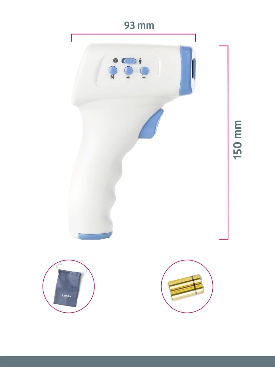 دماسنج مادون قرمز الکترونیکی غیر تماسی B.Well WF-4000 برای اندازه گیری دمای بدن، اشیاء و دمای محیط 3 در 1