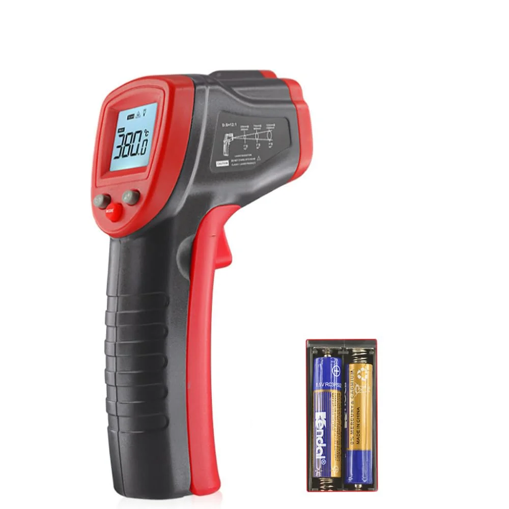 دماسنج مادون قرمز آشپزخانه، دماسنج لیزری دیجیتال سطح -50 تا 380 درجه سانتیگراد، صفحه نمایش LCD، قابل استفاده مجدد، با باتری، مناسب برای استفاده در محیط های داخلی