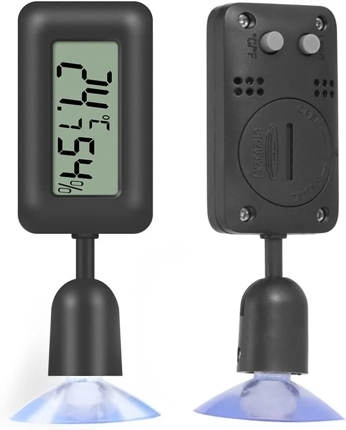 رطوبت سنج و دماسنج دیجیتال LCD با نور پس زمینه برای ویواریوم خزندگان، گلخانه و دستگاه جوجه کشی