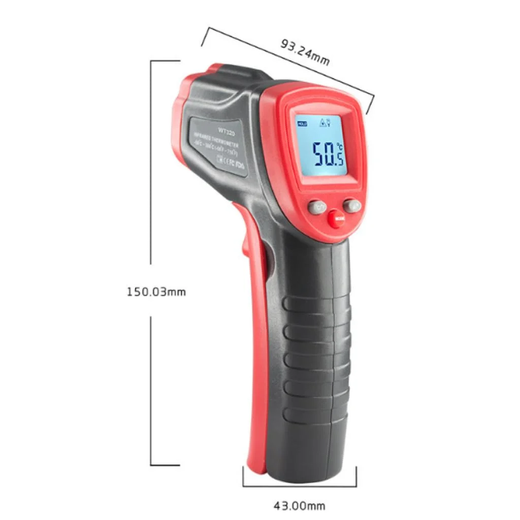 دماسنج مادون قرمز آشپزخانه، دماسنج لیزری دیجیتال سطح -50 تا 380 درجه سانتیگراد، صفحه نمایش LCD، قابل استفاده مجدد، با باتری، مناسب برای استفاده در محیط های داخلی دماسنج مادون قرمز آشپزخانه، دماسنج لیزری دیجیتال سطح -50 تا 380 درجه سانتیگراد، صفحه نمایش LCD، قابل استفاده مجدد، با باتری، مناسب برای استفاده در محیط های داخلی