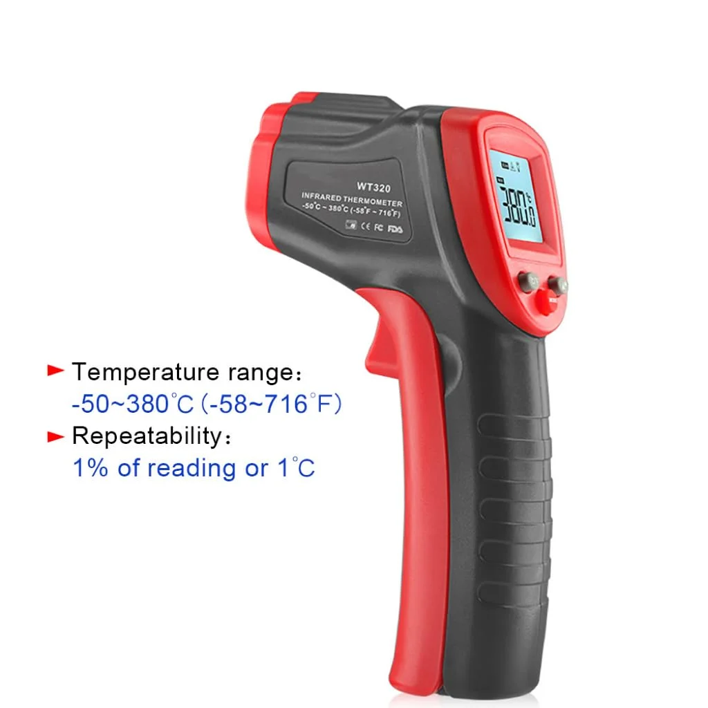 دماسنج مادون قرمز آشپزخانه، دماسنج لیزری دیجیتال سطح -50 تا 380 درجه سانتیگراد، صفحه نمایش LCD، قابل استفاده مجدد، با باتری، مناسب برای استفاده در محیط های داخلی دماسنج مادون قرمز آشپزخانه، دماسنج لیزری دیجیتال سطح -50 تا 380 درجه سانتیگراد، صفحه نمایش LCD، قابل استفاده مجدد، با باتری، مناسب برای استفاده در محیط های داخلی