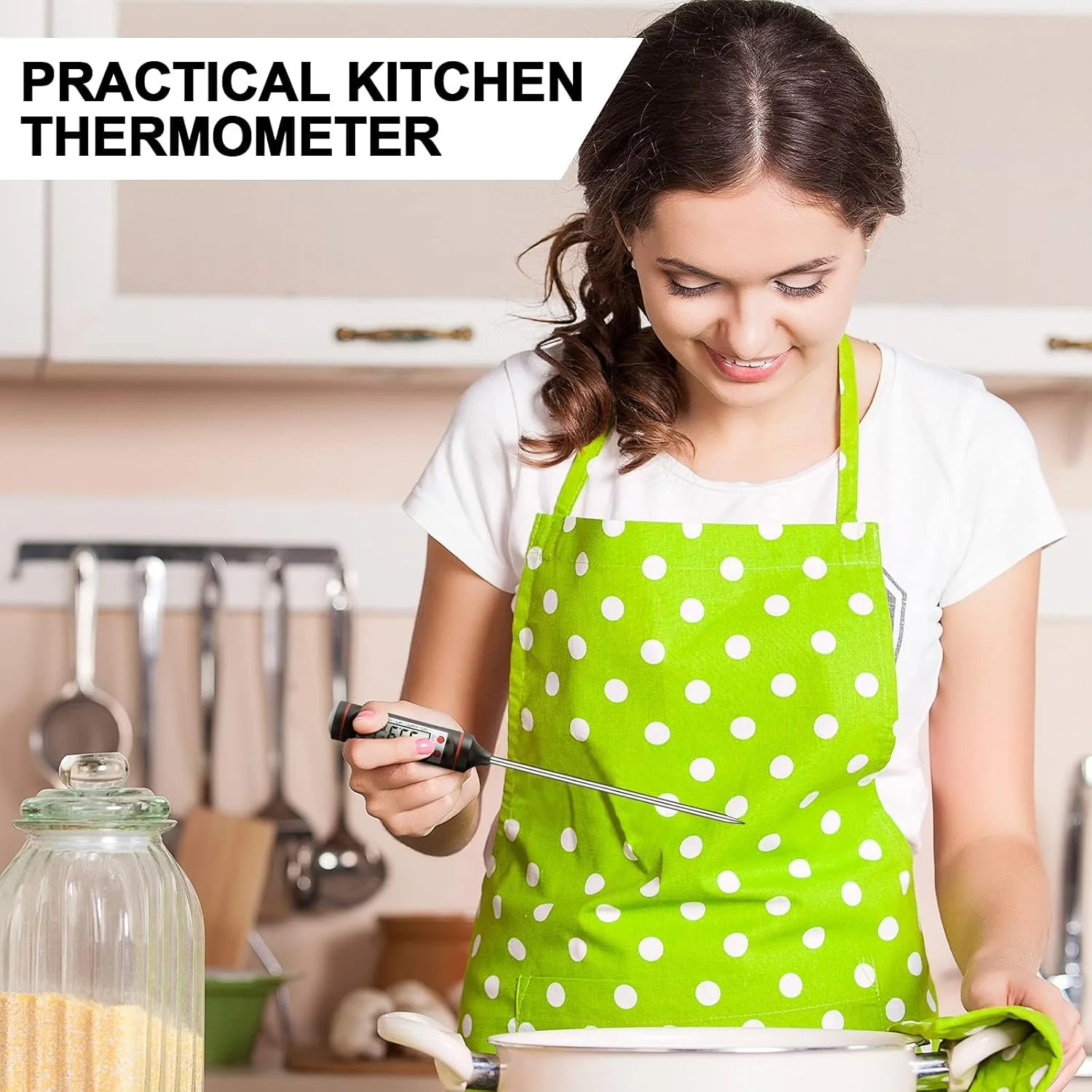 دماسنج غذای آشپزخانه NALACAL، مجموعه 2 عددی، دماسنج قهوه، دماسنج چای، دماسنج دیجیتال ضد آب با قابلیت خوانش فوری و میله بلند برای مایعات، شمع، غذا، شیر، سرخ کردنی، آبنبات و بریان کردن