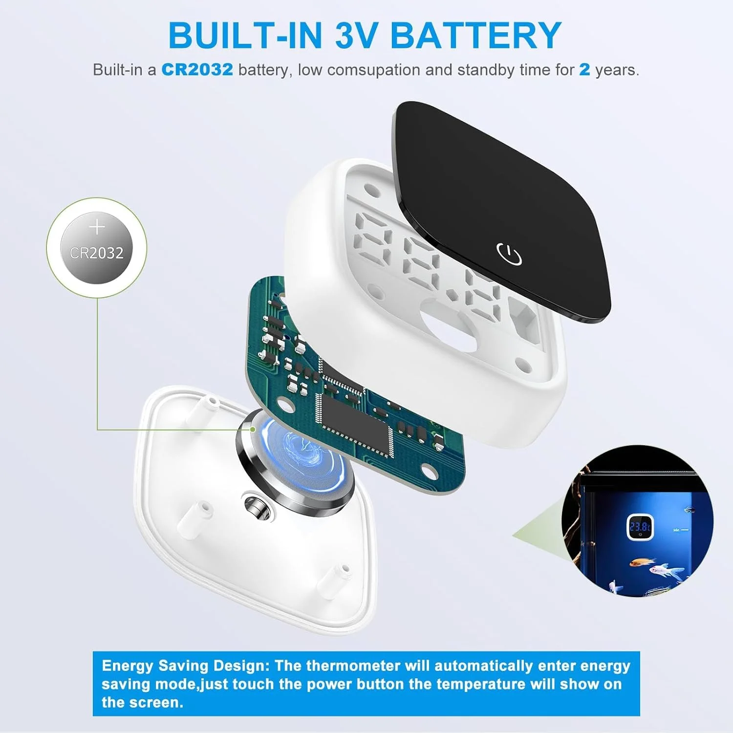 دماسنج دیجیتال آکواریوم BIGTHREE با دقت بالا 0.1 درجه سانتیگراد، نمایشگر LED، طراحی ضد آب و بی سیم، مناسب برای چسباندن به تانک ماهی، تراریوم خزندگان و استفاده خانگی، مانیتور دمای بادوام دماسنج دیجیتال آکواریوم BIGTHREE با دقت بالا 0.1 درجه سانتیگراد، نمایشگر LED، طراحی ضد آب و بی سیم، مناسب برای چسباندن به تانک ماهی، تراریوم خزندگان و استفاده خانگی، مانیتور دمای بادوام