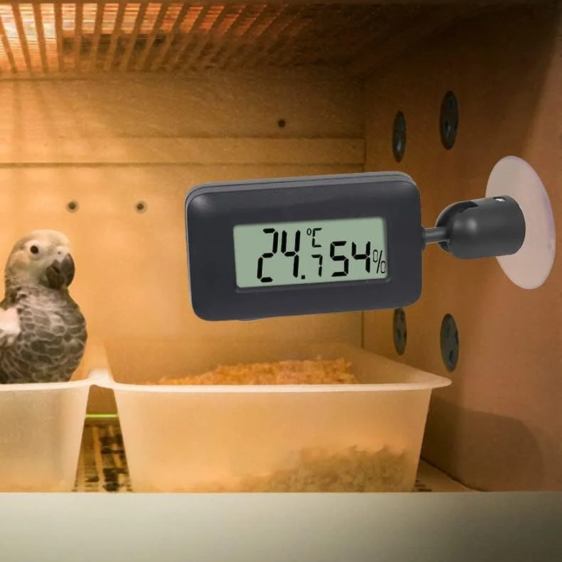 رطوبت سنج و دماسنج دیجیتال LCD با نور پس زمینه برای ویواریوم خزندگان، گلخانه و دستگاه جوجه کشی رطوبت سنج و دماسنج دیجیتال LCD با نور پس زمینه برای ویواریوم خزندگان، گلخانه و دستگاه جوجه کشی