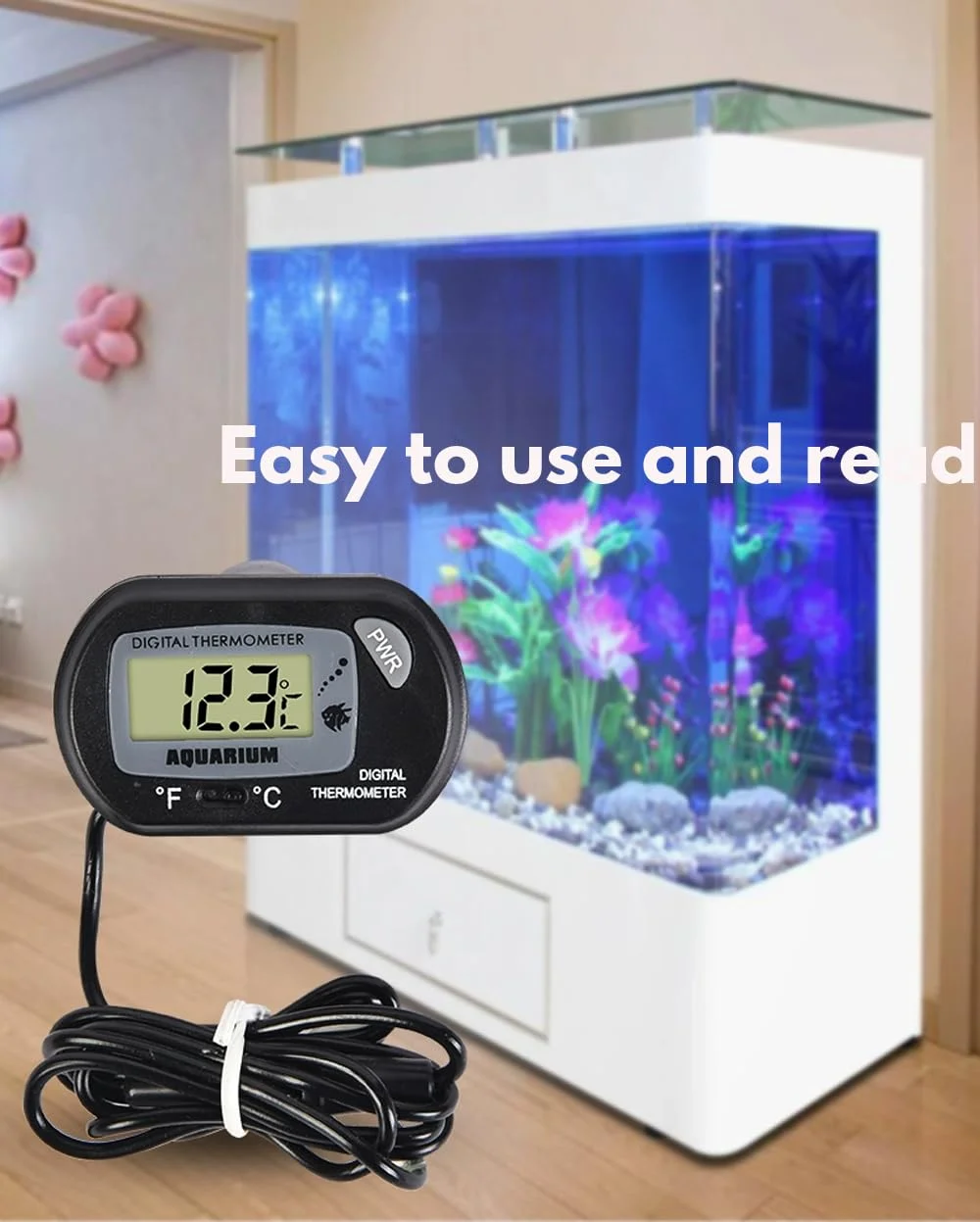 دماسنج دیجیتال آب آکواریوم مدل T Tersely (بسته 2 عددی)، دماسنج دیجیتال برای آکواریوم