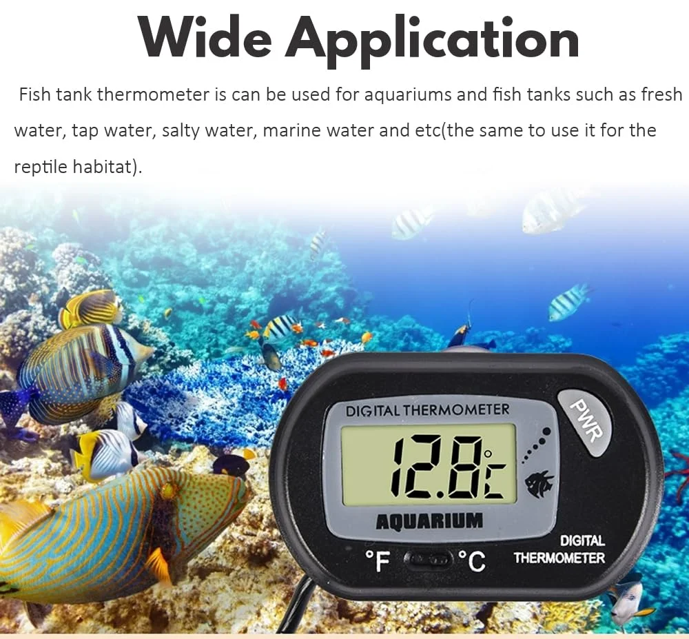 دماسنج دیجیتال آب آکواریوم مدل T Tersely (بسته 2 عددی)، دماسنج دیجیتال برای آکواریوم