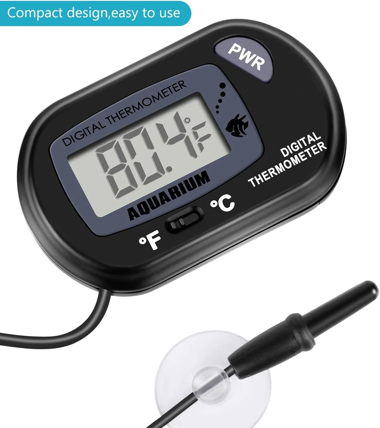 دماسنج دیجیتال LCD آکواریوم Excefore با مکنده، مناسب برای اندازه گیری دمای آب آکواریوم، تراریوم و مخازن نگهداری ماهی، خزندگانی مانند مارمولک و لاک پشت دماسنج دیجیتال LCD آکواریوم Excefore با مکنده، مناسب برای اندازه گیری دمای آب آکواریوم، تراریوم و مخازن نگهداری ماهی، خزندگانی مانند مارمولک و لاک پشت