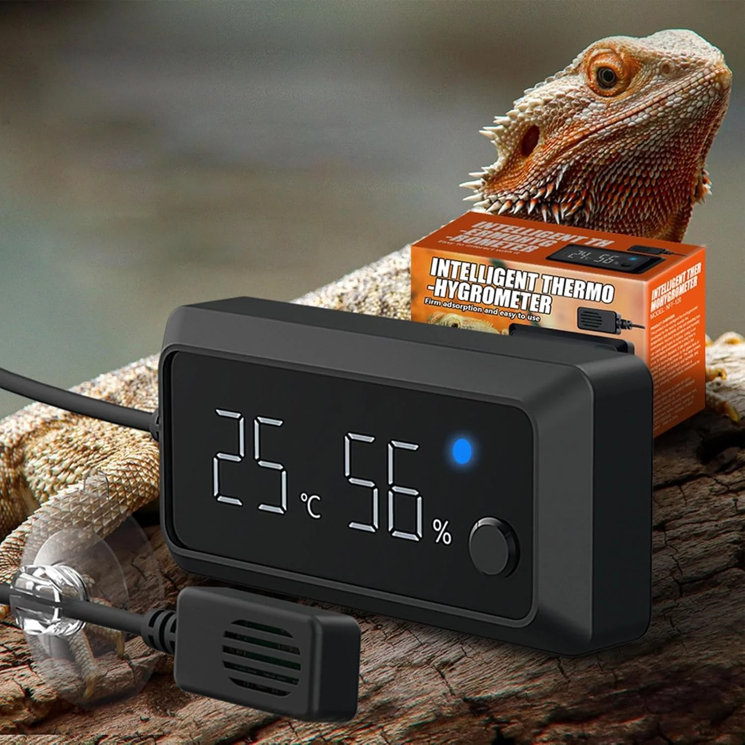 دماسنج و رطوبت سنج دیجیتال خزندگان، مانیتور دقیق دما و رطوبت برای تراریوم، حسگر آب و هوای محفظه برای اژدهای ریش دار، لاک پشت ها، مارمولک ها، ابزار کنترل زیستگاه حیوانات خانگی دماسنج و رطوبت سنج دیجیتال خزندگان، مانیتور دقیق دما و رطوبت برای تراریوم، حسگر آب و هوای محفظه برای اژدهای ریش دار، لاک پشت ها، مارمولک ها، ابزار کنترل زیستگاه حیوانات خانگی