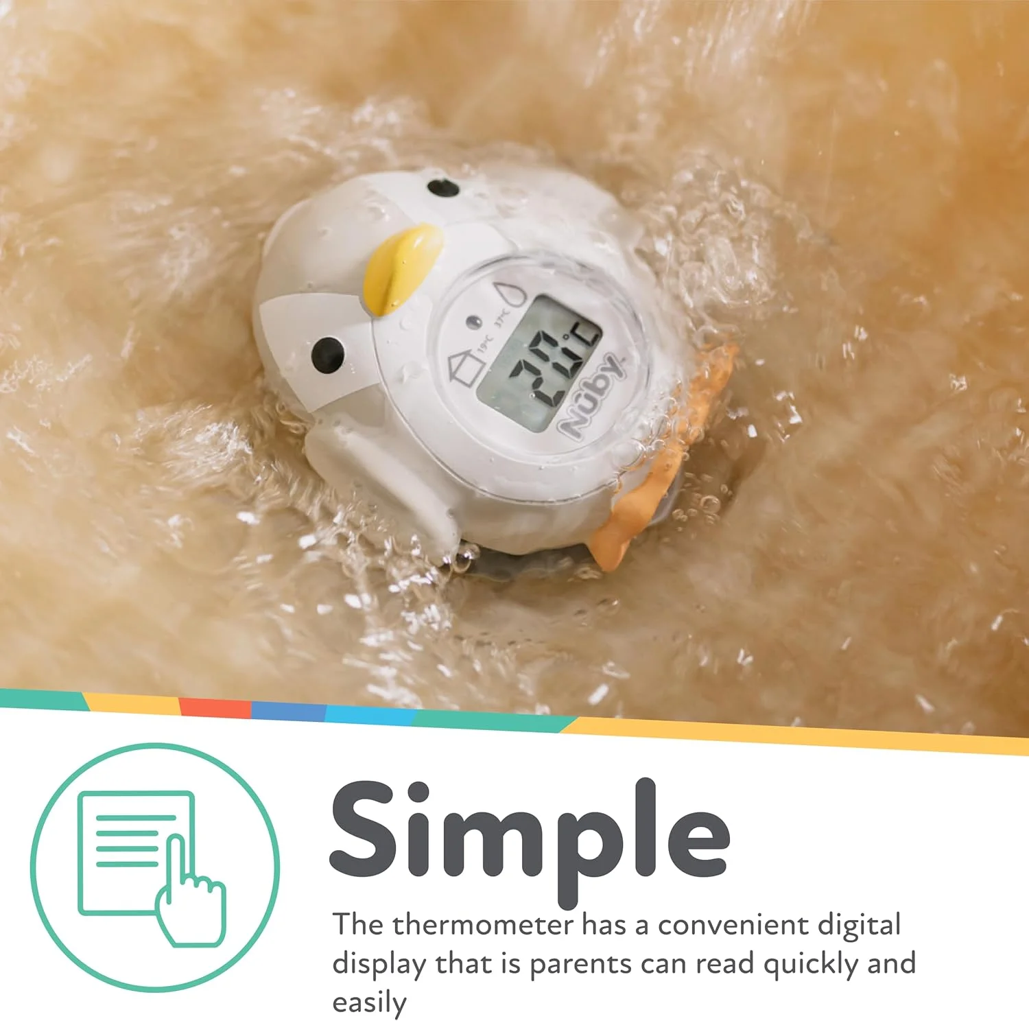 دماسنج دیجیتال حمام و اتاق نابی - دماسنج کودک برای دمای ایمن و راحت حمام و اتاق - پنگوئن دماسنج دیجیتال حمام و اتاق نابی - دماسنج کودک برای دمای ایمن و راحت حمام و اتاق - پنگوئن