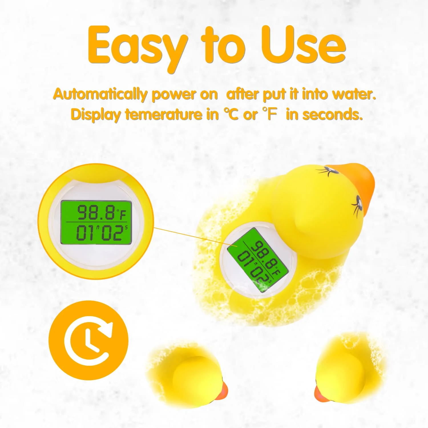 دماسنج حمام طرح اردک، دماسنج آب ایمن کودک برای وان حمام، دماسنج دیجیتال اتاق با هشدار دمای نمایشگر LED، اسباب بازی شناور طرح اردک برای نوزادان