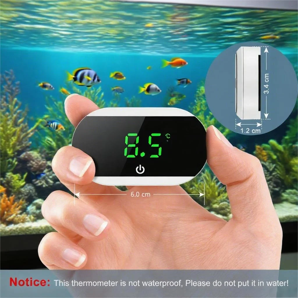 دماسنج دیجیتال ارتقا یافته آکواریوم با صفحه لمسی، سنجش دمای چسبی تانک ماهی با دقت ±1 درجه فارنهایت، مانیتور خوانا و آسان با نمایش زمان واقعی، لوازم جانبی ضد آب تانک ماهی برای آب شیرین و آب شور دماسنج دیجیتال ارتقا یافته آکواریوم با صفحه لمسی، سنجش دمای چسبی تانک ماهی با دقت ±1 درجه فارنهایت، مانیتور خوانا و آسان با نمایش زمان واقعی، لوازم جانبی ضد آب تانک ماهی برای آب شیرین و آب شور