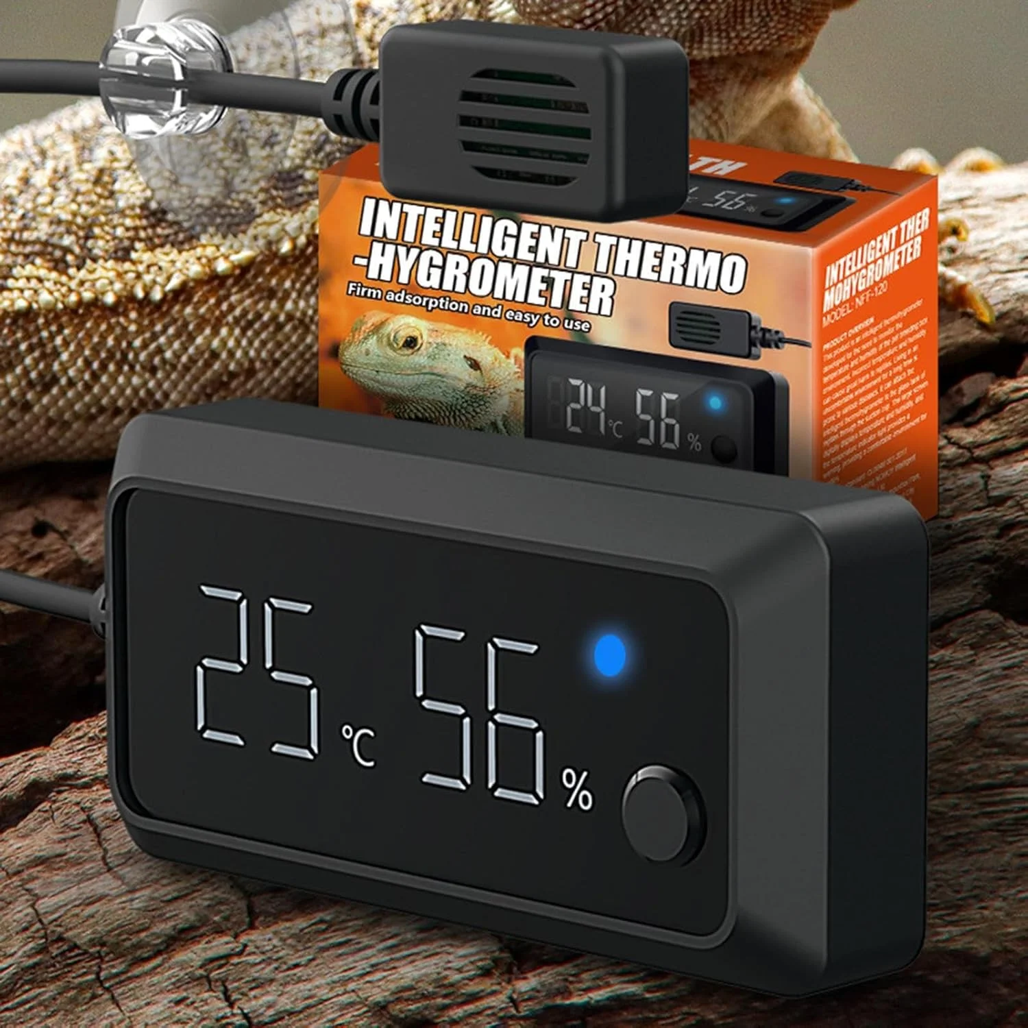 دماسنج و رطوبت سنج دیجیتال خزندگان، مانیتور دقیق دما و رطوبت برای تراریوم، حسگر آب و هوای محفظه برای اژدهای ریش دار، لاک پشت ها، مارمولک ها، ابزار کنترل زیستگاه حیوانات خانگی دماسنج و رطوبت سنج دیجیتال خزندگان، مانیتور دقیق دما و رطوبت برای تراریوم، حسگر آب و هوای محفظه برای اژدهای ریش دار، لاک پشت ها، مارمولک ها، ابزار کنترل زیستگاه حیوانات خانگی