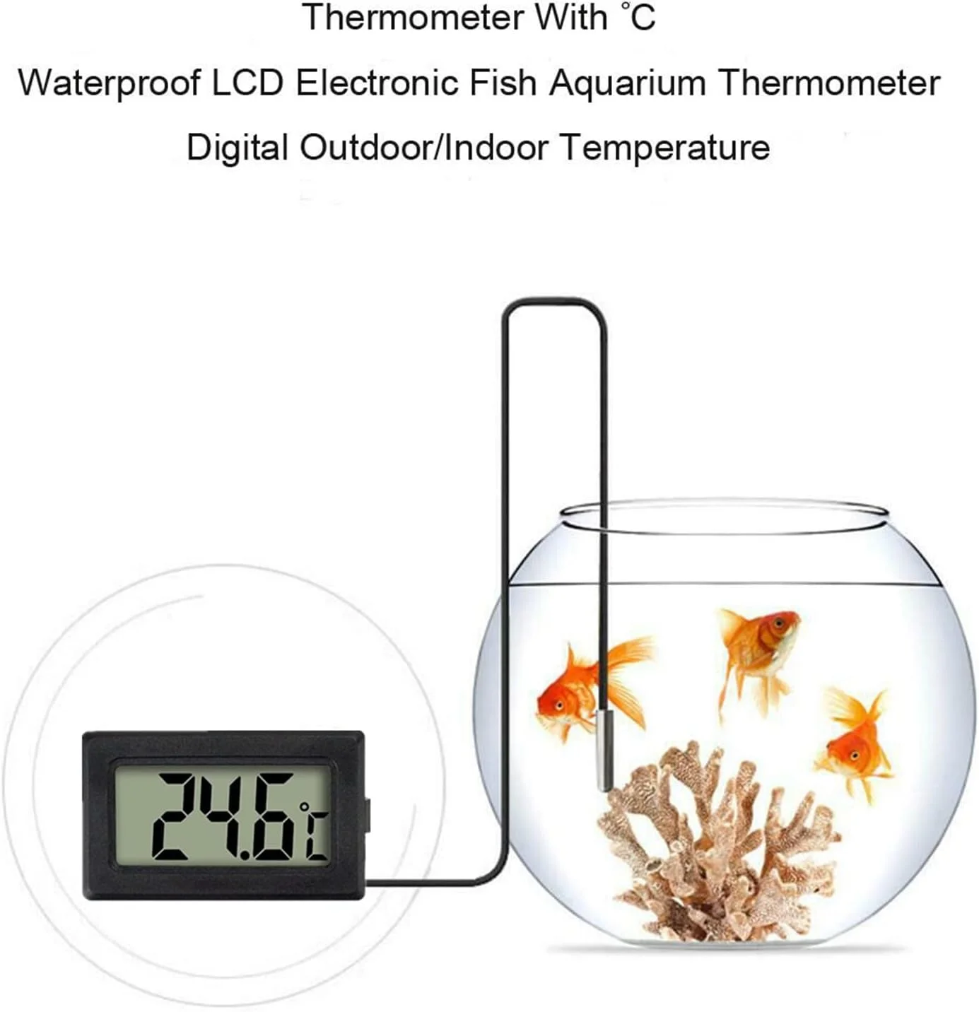 دماسنج دیجیتال الکترونیکی جاسازی شده با نمایشگر LCD مناسب یخچال خودرو، آکواریوم و تانک ماهی دماسنج دیجیتال الکترونیکی جاسازی شده با نمایشگر LCD مناسب یخچال خودرو، آکواریوم و تانک ماهی