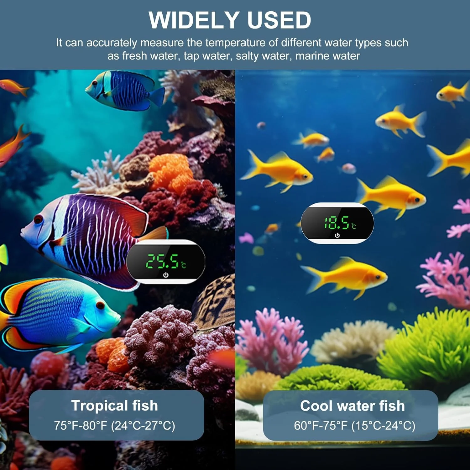 دماسنج دیجیتال ارتقا یافته آکواریوم با صفحه لمسی، سنجش دمای چسبی تانک ماهی با دقت ±1 درجه فارنهایت، مانیتور خوانا و آسان با نمایش زمان واقعی، لوازم جانبی ضد آب تانک ماهی برای آب شیرین و آب شور دماسنج دیجیتال ارتقا یافته آکواریوم با صفحه لمسی، سنجش دمای چسبی تانک ماهی با دقت ±1 درجه فارنهایت، مانیتور خوانا و آسان با نمایش زمان واقعی، لوازم جانبی ضد آب تانک ماهی برای آب شیرین و آب شور
