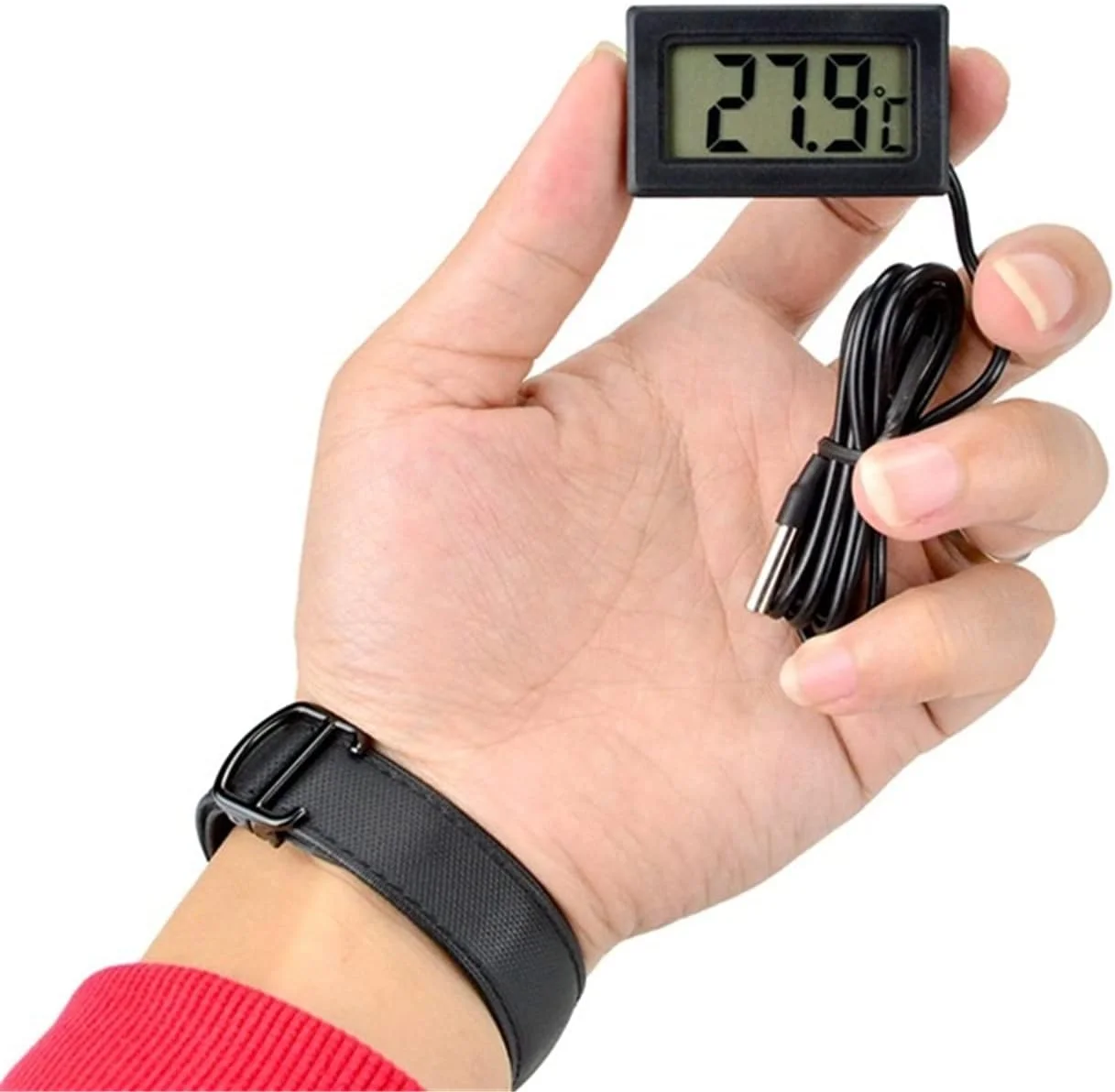 دماسنج دیجیتال الکترونیکی جاسازی شده با نمایشگر LCD مناسب یخچال خودرو، آکواریوم و تانک ماهی دماسنج دیجیتال الکترونیکی جاسازی شده با نمایشگر LCD مناسب یخچال خودرو، آکواریوم و تانک ماهی