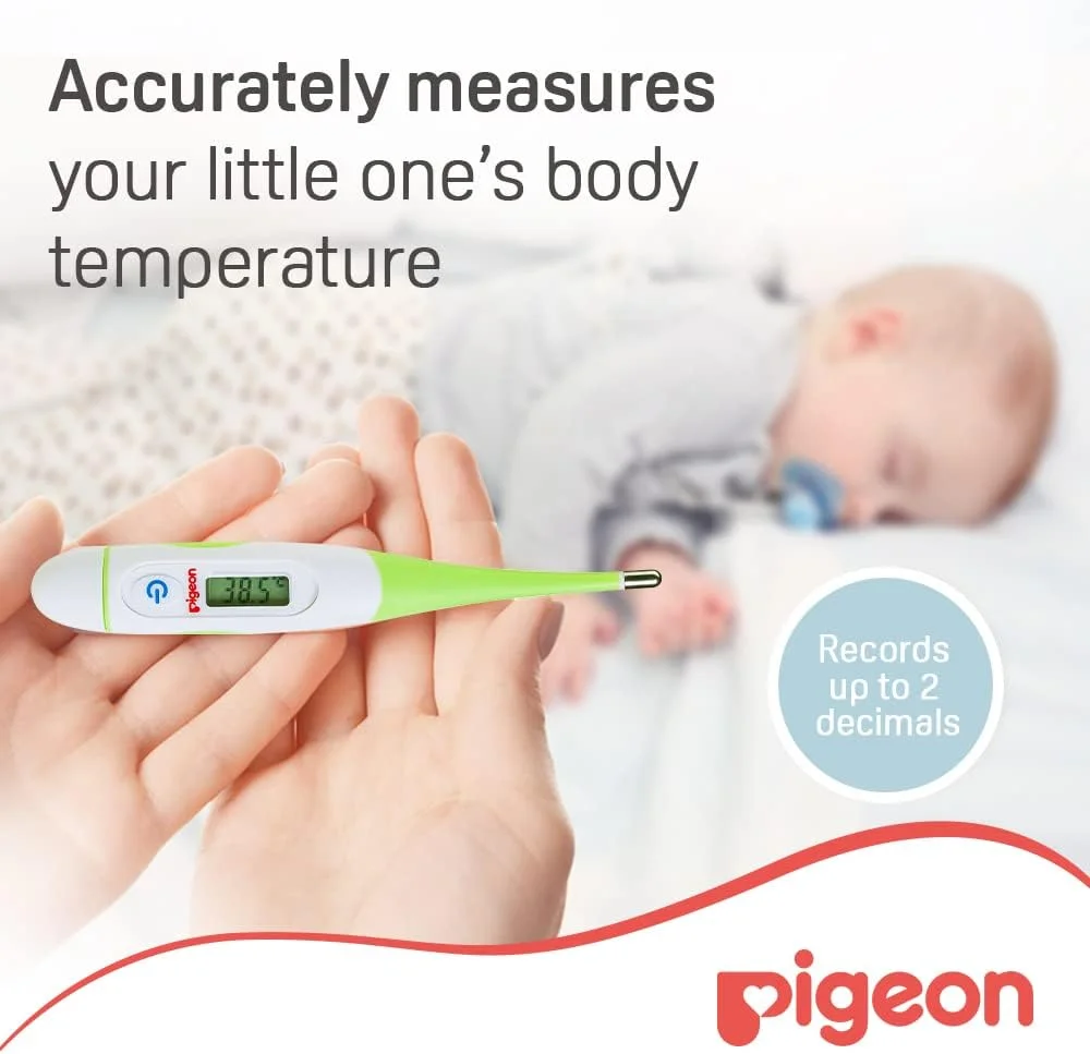 دماسنج دیجیتال پیجن، نوک نرم و انعطاف پذیر، اندازه گیری دقیق، فاقد BPA، قابلیت خاموش شدن خودکار، مناسب برای نوزادان 0+ ماه، رنگ های متنوع دماسنج دیجیتال پیجن، نوک نرم و انعطاف پذیر، اندازه گیری دقیق، فاقد BPA، قابلیت خاموش شدن خودکار، مناسب برای نوزادان 0+ ماه، رنگ های متنوع