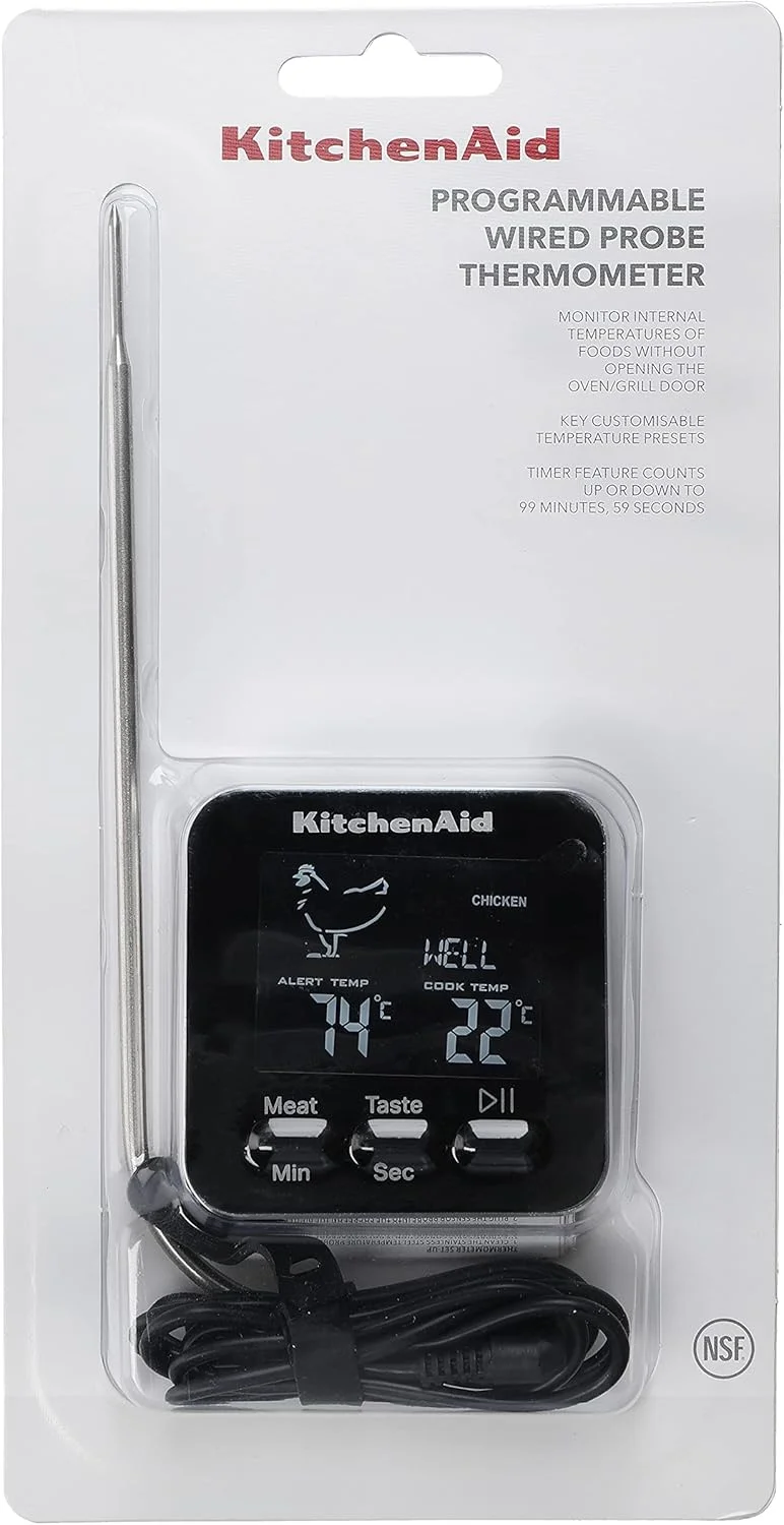 دماسنج دیجیتال گوشت و تایمر آشپزخانه کیچن اید با پروب برای استفاده در فر 250 درجه سانتیگراد / 100 دقیقه دماسنج دیجیتال گوشت و تایمر آشپزخانه کیچن اید با پروب برای استفاده در فر 250 درجه سانتیگراد / 100 دقیقه