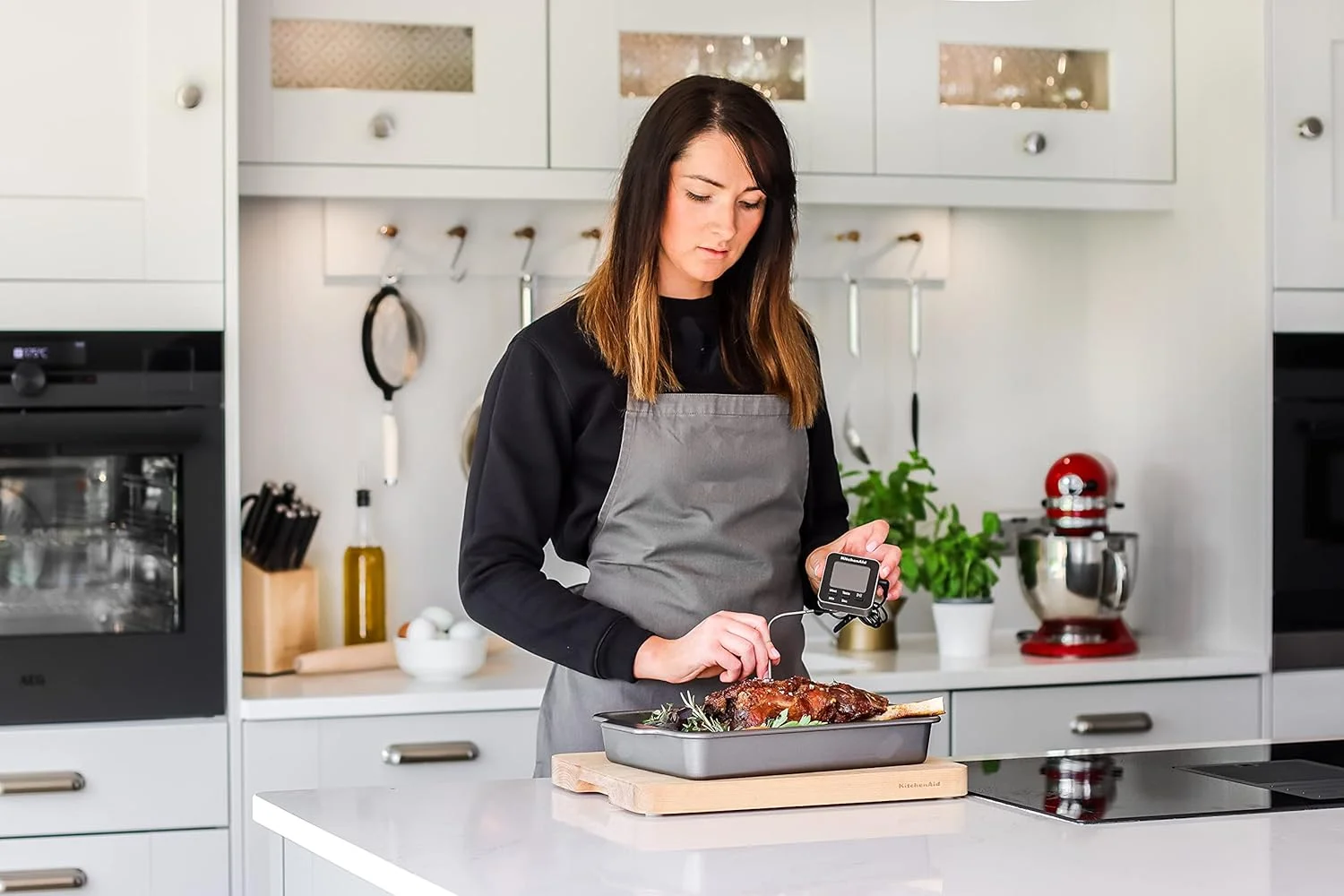 دماسنج دیجیتال گوشت و تایمر آشپزخانه کیچن اید با پروب برای استفاده در فر 250 درجه سانتیگراد / 100 دقیقه دماسنج دیجیتال گوشت و تایمر آشپزخانه کیچن اید با پروب برای استفاده در فر 250 درجه سانتیگراد / 100 دقیقه