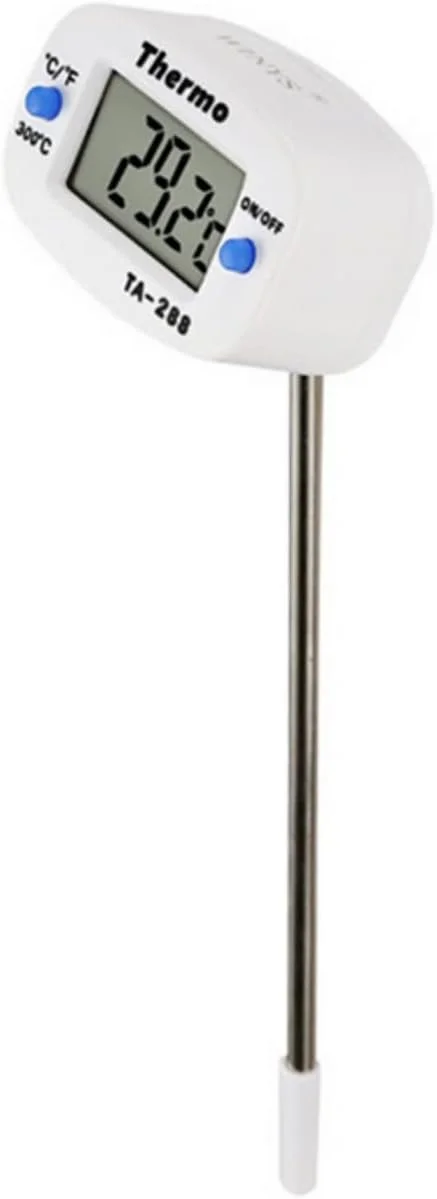دماسنج دیجیتال ال سی دی SKEIDO TA288، دماسنج میله ای برای باربیکیو، مناسب برای فر، شیر، آب، روغن، تست دما در آشپزخانه و پخت و پز