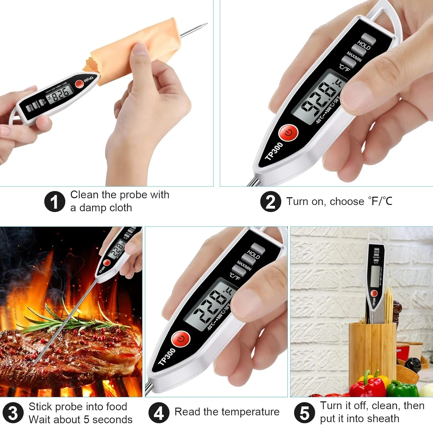 دماسنج مواد غذایی و گوشت اکسفور، دماسنج دیجیتال پخت و پز آبنبات، دماسنج فوری با پروب برای مایعات، شمع، دماسنج فوری ضد آب برای غذا، گوشت، شیر، پروب بلند دماسنج مواد غذایی و گوشت اکسفور، دماسنج دیجیتال پخت و پز آبنبات، دماسنج فوری با پروب برای مایعات، شمع، دماسنج فوری ضد آب برای غذا، گوشت، شیر، پروب بلند