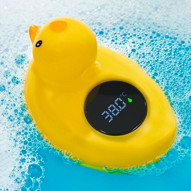 دماسنج دیجیتال حمام کودک، طرح اردک زرد، نمایشگر LCD دما، اسباب بازی شناور اردک