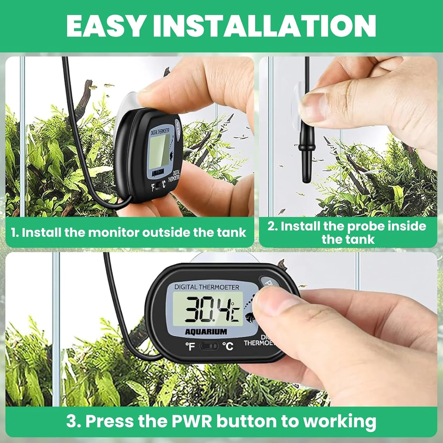 بسته 2 عددی دماسنج دیجیتال آکواریوم Bonlux، دماسنج تانک ماهی، دماسنج آب با صفحه نمایش LCD بزرگ، دماسنج برای آکواریوم آب و تراریوم بسته 2 عددی دماسنج دیجیتال آکواریوم Bonlux، دماسنج تانک ماهی، دماسنج آب با صفحه نمایش LCD بزرگ، دماسنج برای آکواریوم آب و تراریوم