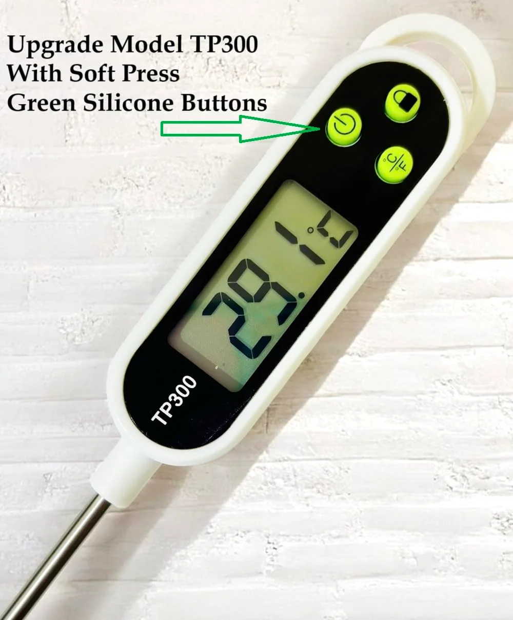 دماسنج غذا 1 عددی LUCKY STARZZZ دماسنج دیجیتال گوشت، ارتقا یافته با دکمه های نرم سیلیکونی سبز رنگ سفید TP300، شامل باتری (LS-TP300-SoftButton White-1Pcs) دماسنج غذا 1 عددی LUCKY STARZZZ دماسنج دیجیتال گوشت، ارتقا یافته با دکمه های نرم سیلیکونی سبز رنگ سفید TP300، شامل باتری (LS-TP300-SoftButton White-1Pcs)