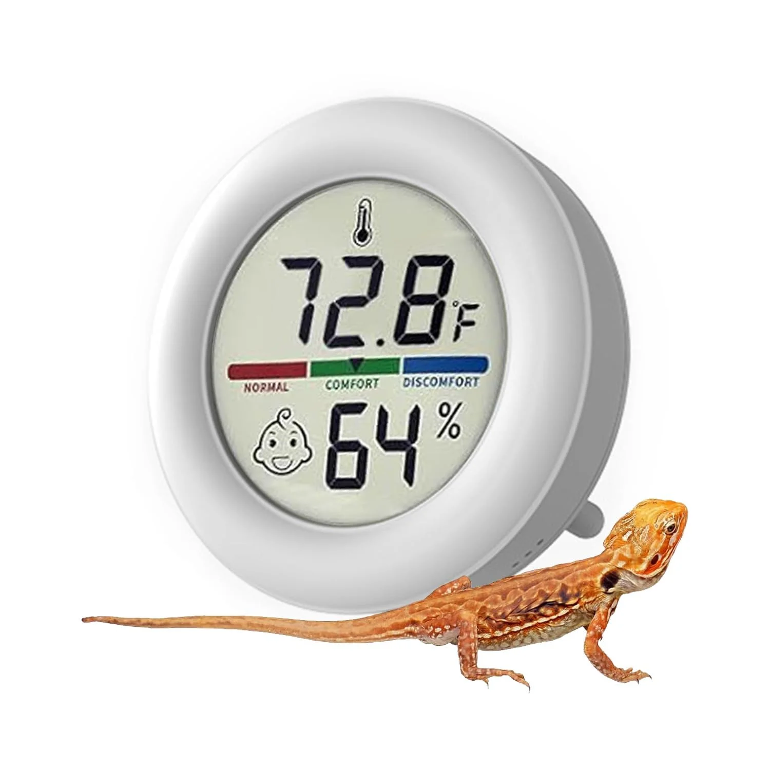 دماسنج تانک خزندگان، مینی دماسنج رطوبت سنج دیجیتال، دماسنج رطوبت سنج داخلی و خارجی برای گلخانه ها، مرطوب کننده ها، انکوباتورها، شیشه های تراریوم خزندگان، فارنهایت (℉) یا سانتیگراد (℃)