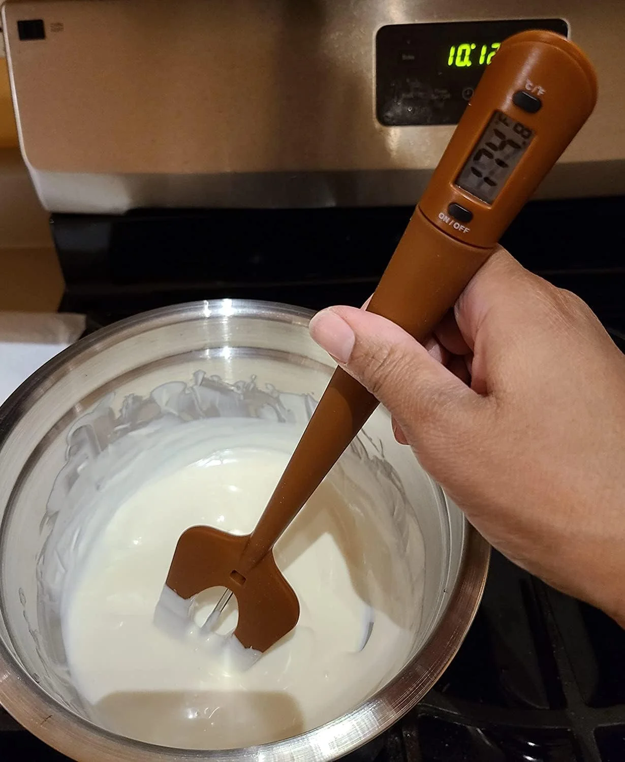 دماسنج شکلات و آبنبات SHOWAY، دماسنج دیجیتالی با میله بلند و خوانا، برای اندازه گیری دمای مواد غذایی حین هم زدن در آشپزی، پخت، باربیکیو، تهیه سس و مربا دماسنج شکلات و آبنبات SHOWAY، دماسنج دیجیتالی با میله بلند و خوانا، برای اندازه گیری دمای مواد غذایی حین هم زدن در آشپزی، پخت، باربیکیو، تهیه سس و مربا